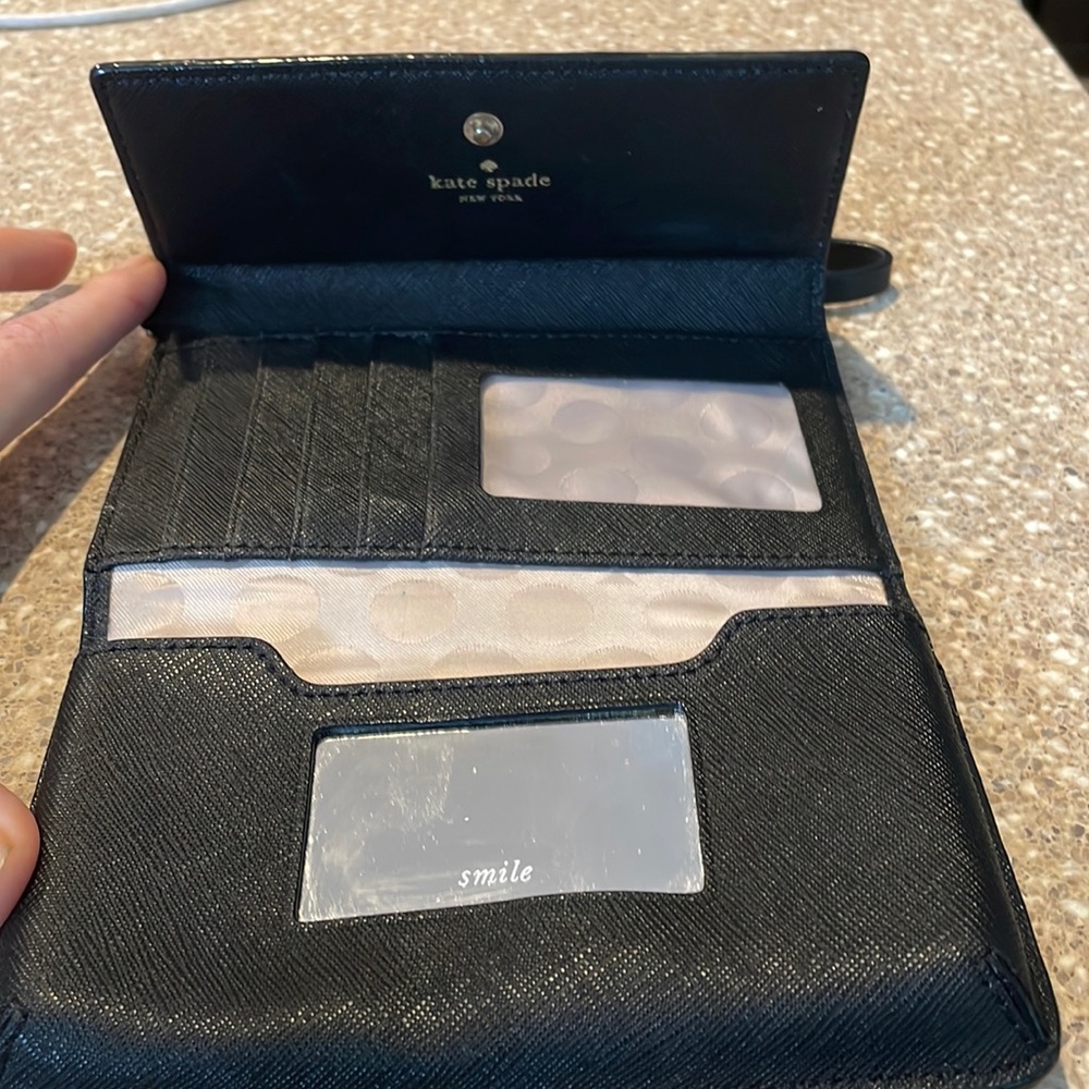 Kate Spade ♠️ Cedar Street Tech Wristlet 8ARU1099 black saffiano leather - Picture 3 of 10